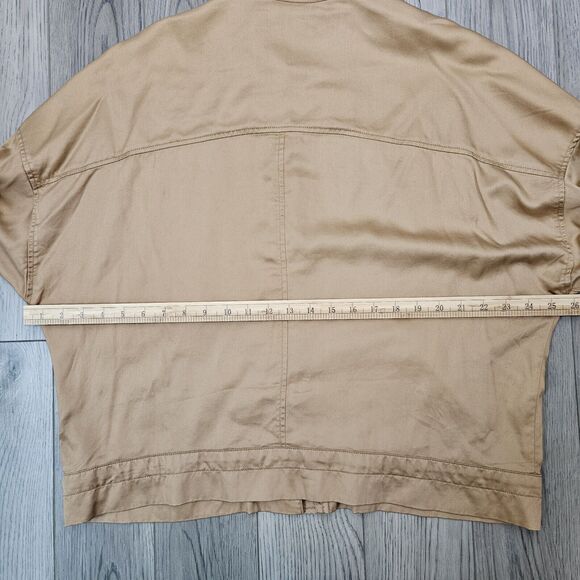 Urban Outfitters Pepita Drawstring Tan Jacket Womens Size Medium Full Zip - Picture 7 of 7